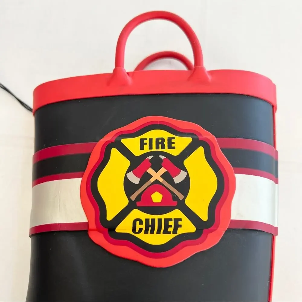 Kids Fire Chief Rain Boots - Red & Black